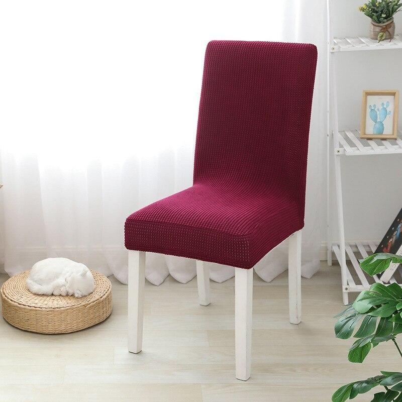 Jacquard Dining Chair Cover Spandex Elastic Stretch Long Back Chair Slipcover Case for Chairs Kitchen Hotel Wedding Banquet