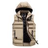 Men's Autumn/Winter Fashion Vest with Detachable Hood - Casual Cotton