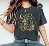 Golden Reindeer Shirt, Vintage Christmas Deer Tee, Retro Magic Xmas Graphic Tee, Celestial Deer Shirt, Spiritual Comfort Colors Tee