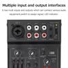 RUSUO Audio Compact Audio Mixer Sound Mixing Console with USB Audio Echo Effect for DJ Live Broadcasting Mixer, 5-Channel Interface, 2-Band EQ,