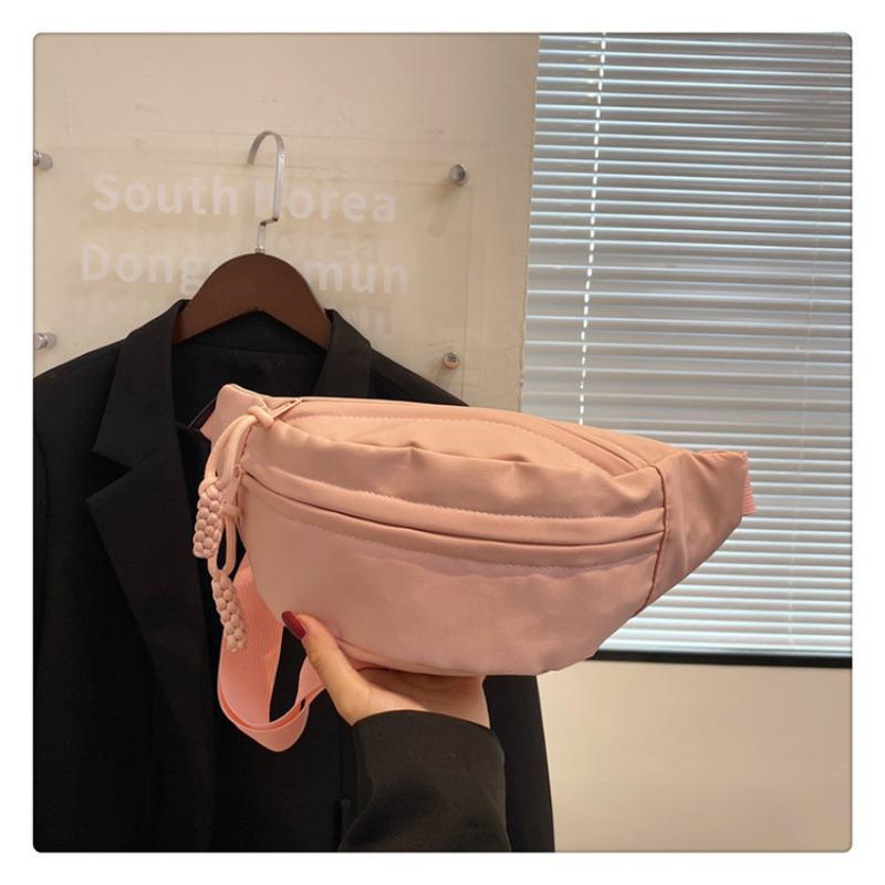 

Зимняя новая нагрудная сумка для путешествий на открытом воздухе, студенческая женская поясная сумка розовый