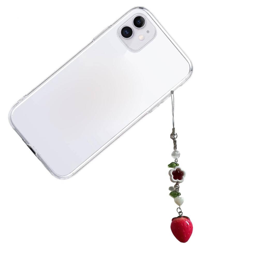 Unique and Stylish Phone Pendant Charm Dainty Strawberry Backpack Pendant Chic Cellphone and Keychain Decoration