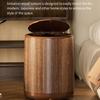 Farmhouses Wood Pattern Plastic Waste Container With Lid and Wheels 12L High Capacity Moisture Resistant Trash Can