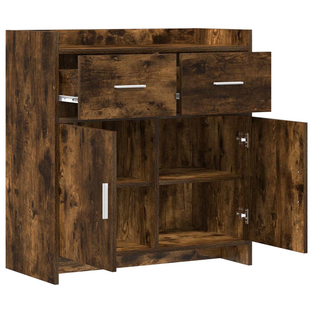 Sideboard Smoked Oak 75 X 36 X 80 Cm Wood Based Panel