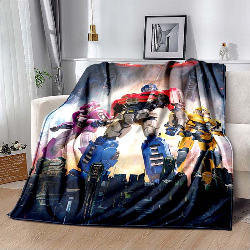 Cartoon T-Transformers Autobots Soft Flannel Blanket for Beds Bedroom Sofa Picnic,Throw Blanket for Cover Outdoor Leisure Gift