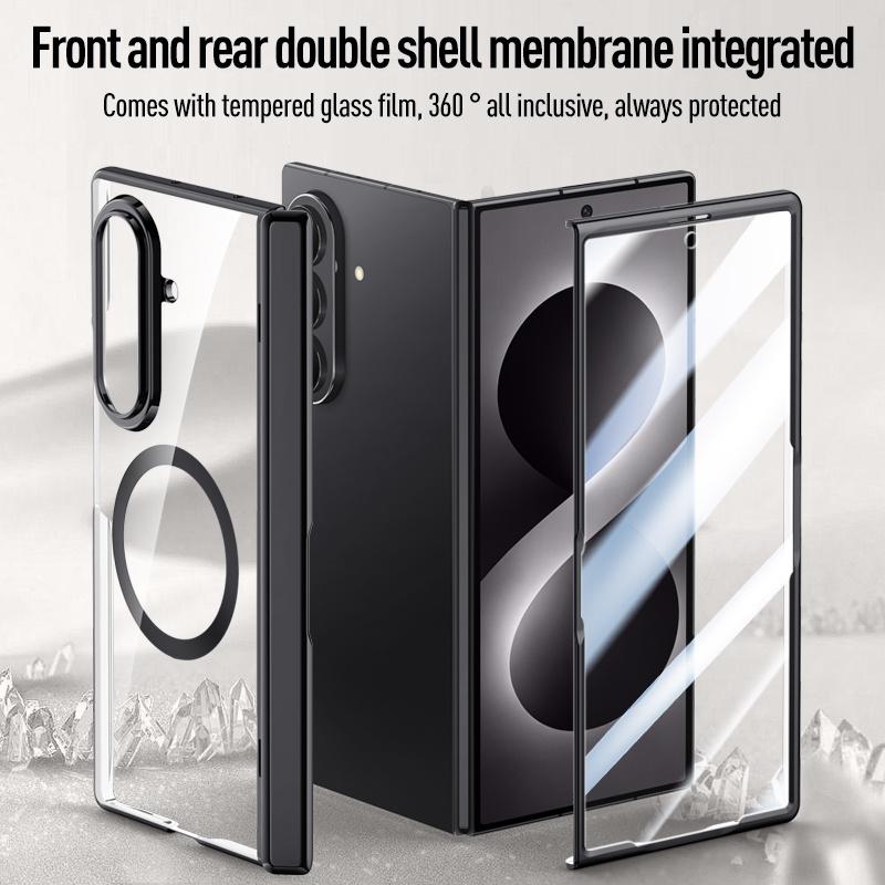 For Samsung Galaxy Z Fold 8Ultra Fold8 Screen Protect Film Hyaline Case Middle Hinge Magnetic For Magsafe Wireless ChargingCover