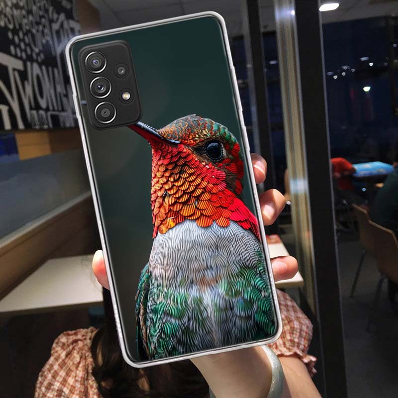 The Spirit of Hummingbirds Phone Case for Samsung A54 A57 A37 A17 A14 A15 A12 A24 A34 A55 A35 A25 A52S A07 A05S A04S A22 A32 A72