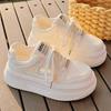 Platform White Shoes Women's Spring and Summer Women's Shoes Breathable Mesh Heightening Shoes with Wide-leg Pants Shoes Versatile Sports 