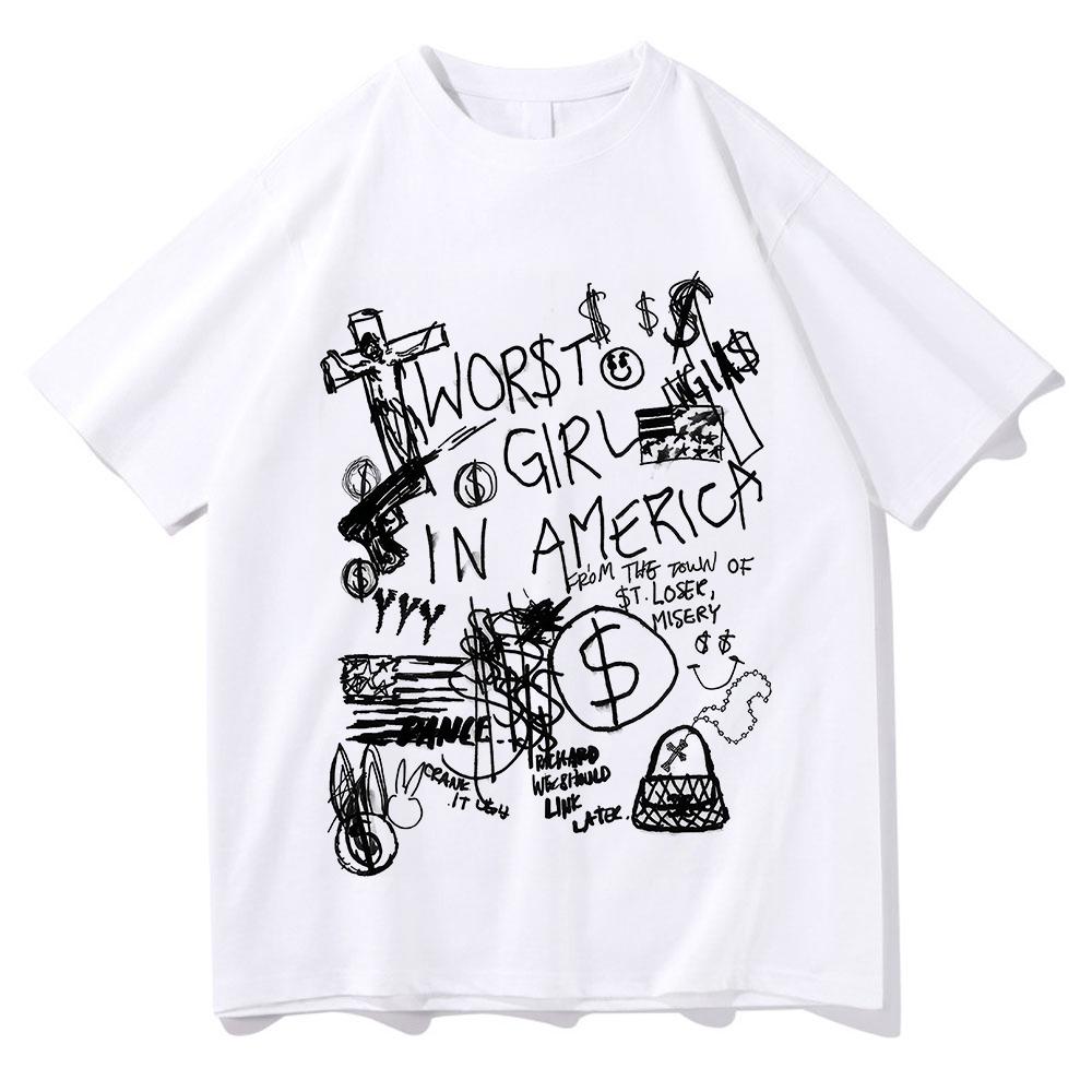 Slayyyter PIRE FILLE EN AMÉRIQUE T-shirt 2026 Vêtements Hommes/Femmes Vêtements en Polyester Hauts Graphiques pour Cadeaux T-shirts Haute Qualité