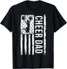 Cheer Dad Cheerleading American Flag Fathers Day Cheerleader T-Shirt