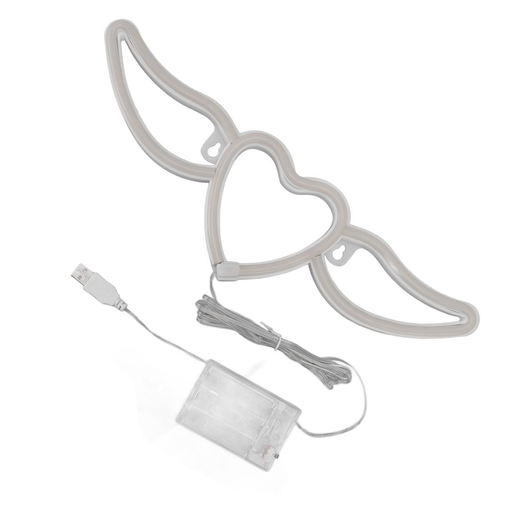 LED Neon Light Heart Shaped Wing Shape Neon Wall Light for Restaurants Bars Party Decorations