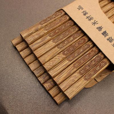 Carved Red Sandalwood & Chicken Wing Wood Chopsticks - Non-Slip, Unpainted, Unwaxed, Solid Wood Tableware.