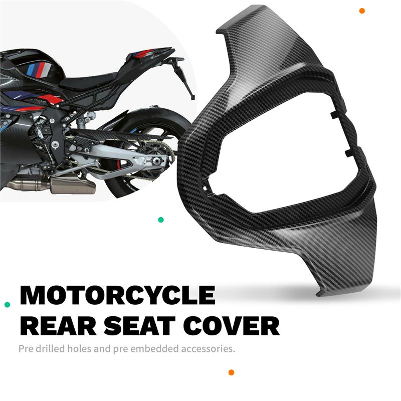 A16P-For BMW S1000RR M1000RR  2024 2025 Motorcycle Pillion Rear Seat Cover Cowl Solo Cowl Fairing Carbon Fiber Pattern