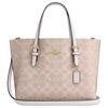 Mollie Marca Logotipo Alça de Ombro Removível Lona Revestida Bolsa Tote Bolsa de Compras Bolsa de Ombro Transversal 25 Mulheres tote Areia Giz CV965-IMXDM