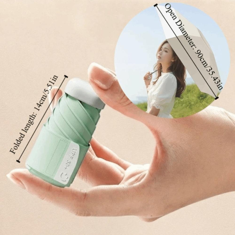 Capsule UPF50 UV Umbrella Windproof Rain Umbrella Portable Mini Sunshade Umbrella  Summer