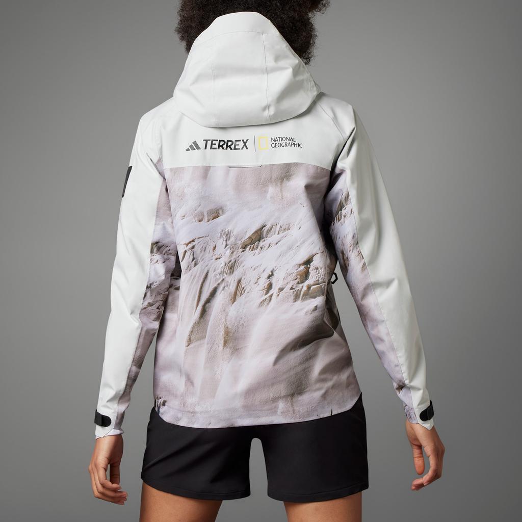 Adidas X Landscape Print Zip Long Sleeve Waterproof Jacket Women Jacket Han-Jade-White IC1991