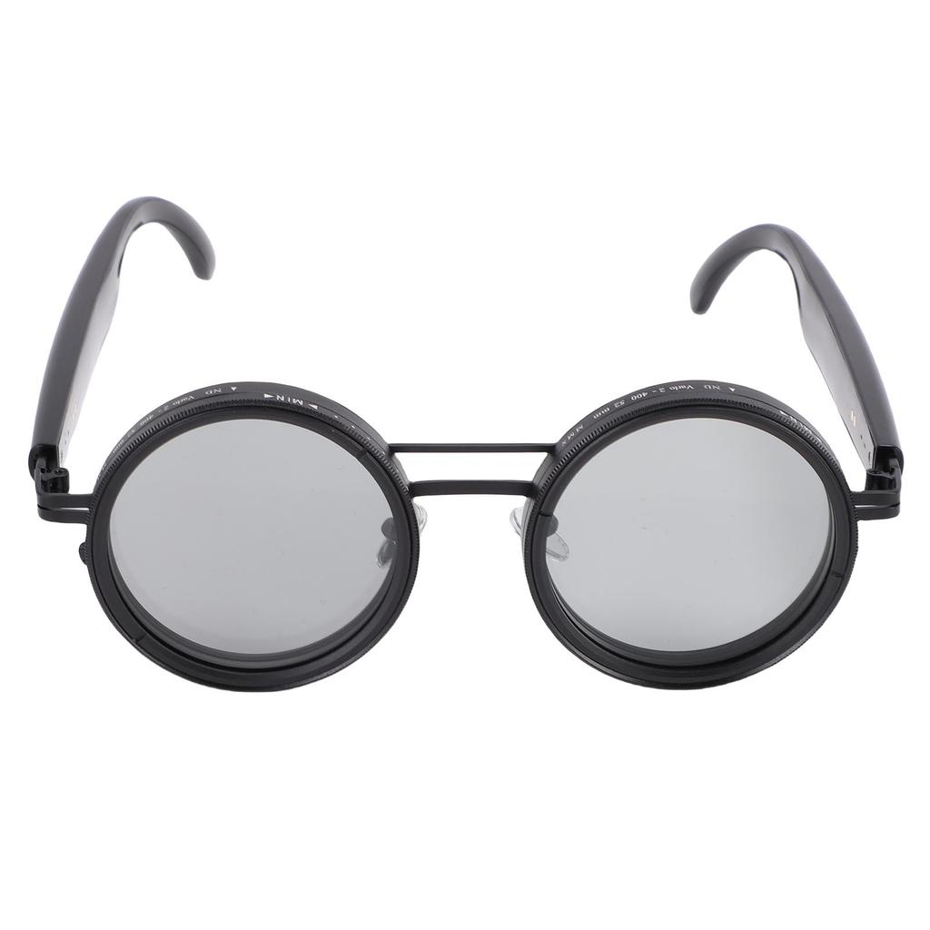 KI Intelligente Übersetzungsbrille Grau Rund Verstellbares Glas Kabellos 114 Sprachen Übersetzer Sonnenbrille