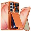 With Card Holder Sliding Camera Cover and Stand for Samsung Galaxy S26 S25 S24 Ultra Phone Case, Anti-Fall PC+TPU Wallet Case