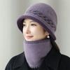 Winter hat women in the elderly knitted hat fashion versatile plush wool hat mother bucket hat new basin hat