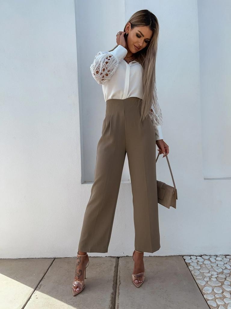 Turn-down Collarl Lace Splicing Long Sleeve Shirts Women Button T Shirt Female Solid Color Blouses Casual Top