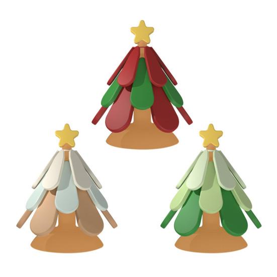 Christmas Tree Silicone Trivets Heat Resistant Pot Holders with Suction Base Festive Tabletop Ornaments Holiday Kitchen Decor