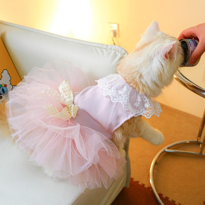 Princeznovské šaty pro psa na kočku Svetr Svatba Oblečky pro štěně Kostým pro psa Čtyři roční období Tutu sukně Potřeby pro domácí mazlíčky