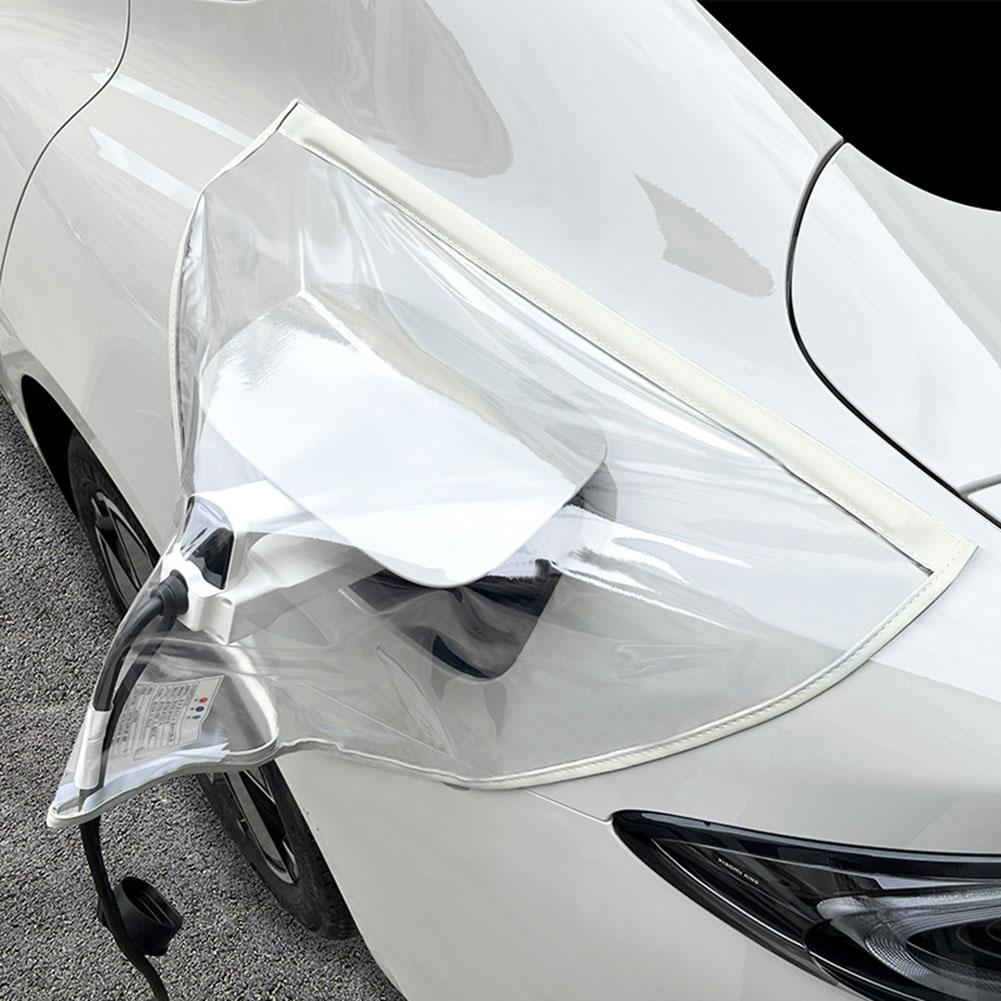 Waterproof Magnetic Car Charging Port Cover with Thickened Layer All Weather Protection and Clear Visibility for EV Chargers