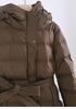 Winter 2024 Women's Long Over-the-Knee Slim Fit Down Jacket with Belted Waist - European Trend