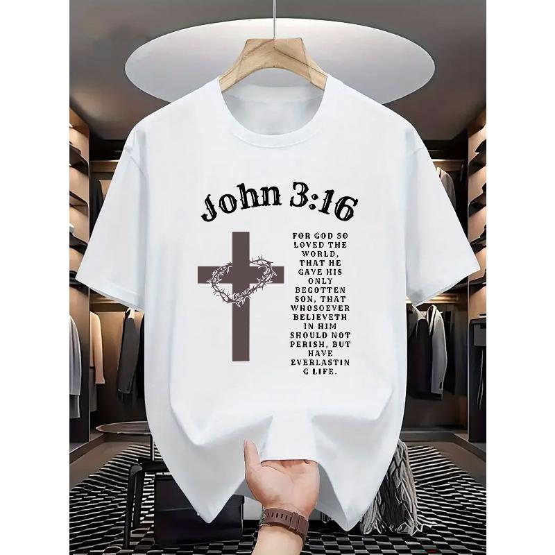 

European sizes Patterned T-shirt with a Letter Graphic Print, Casual Crew Neck, Regular Fit for Teenagers - Summer Short Sleeve Top S белый