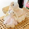 Cute Kapok Rabbit Doll Plush Toy Cute Floral Skirt Rabbit Fresh Pastoral Style for Girls Holiday Gifts