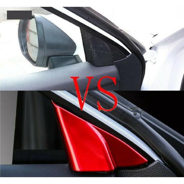 Fit For 2018-2020 Toyota Camry ABS Red Interior Door Triangle Pillar Cover Trim