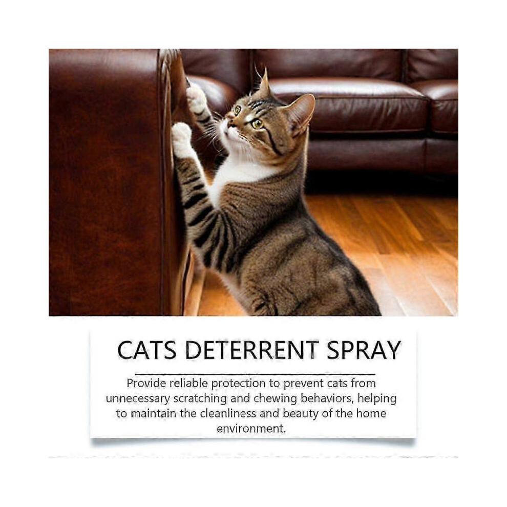 Cat Deterrent Spray, Stops Cats from Peeing & Scratching, Lemon & Coptis, Safe for Furniture 100ml Less