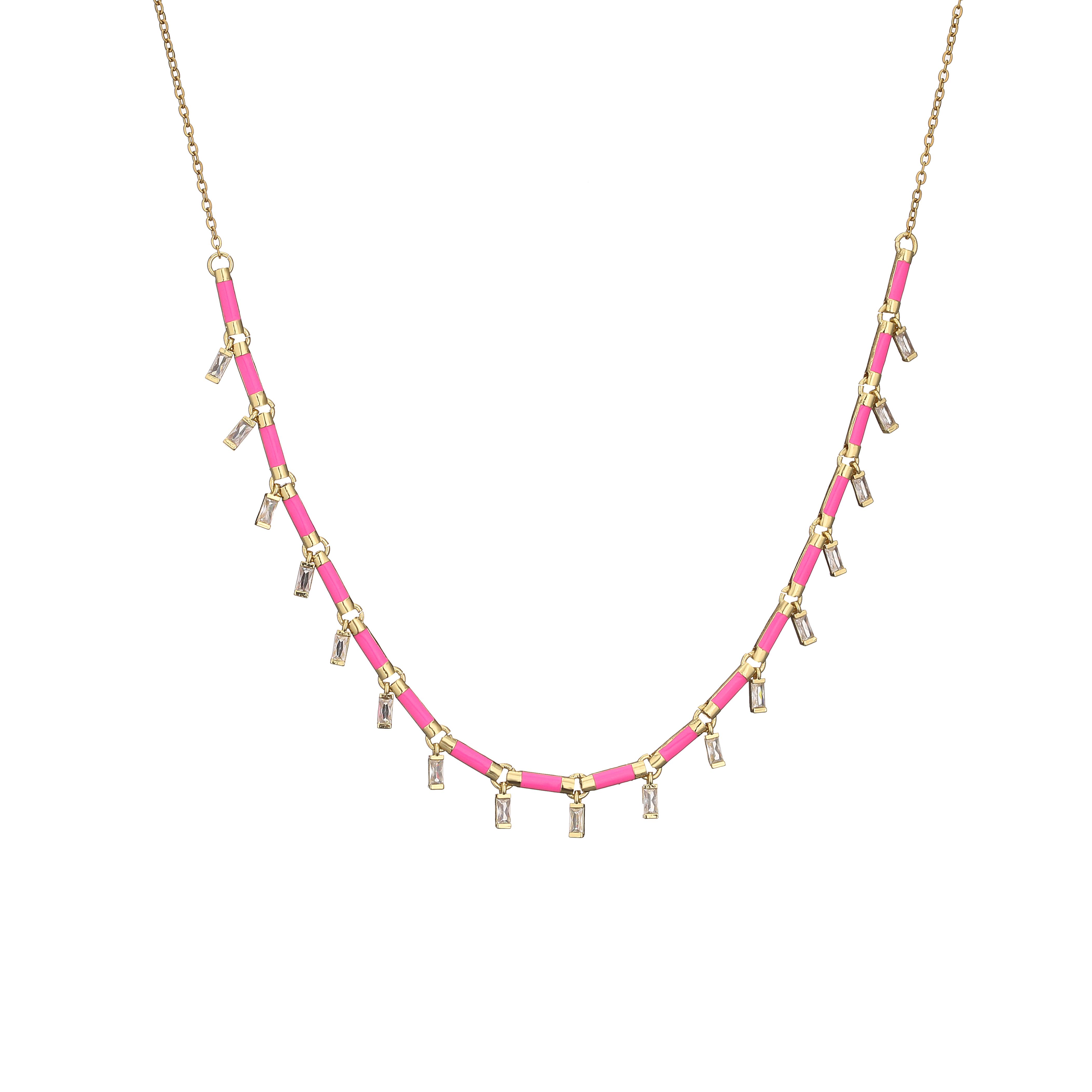 

18K Gold Plated Brass Star CZ Necklace Enamel Drop Glaze Colorful Choker Adjustable Stackable Women s Zircon Gift 40cm
