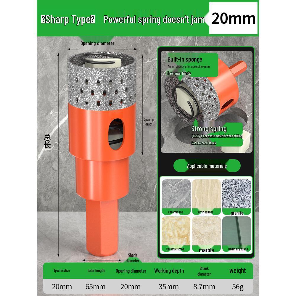 Baolian Dry Cut Hole Saw for Marble & Porcelain - Chip-Free Drilling Bit for Tile and Rock Slabs.