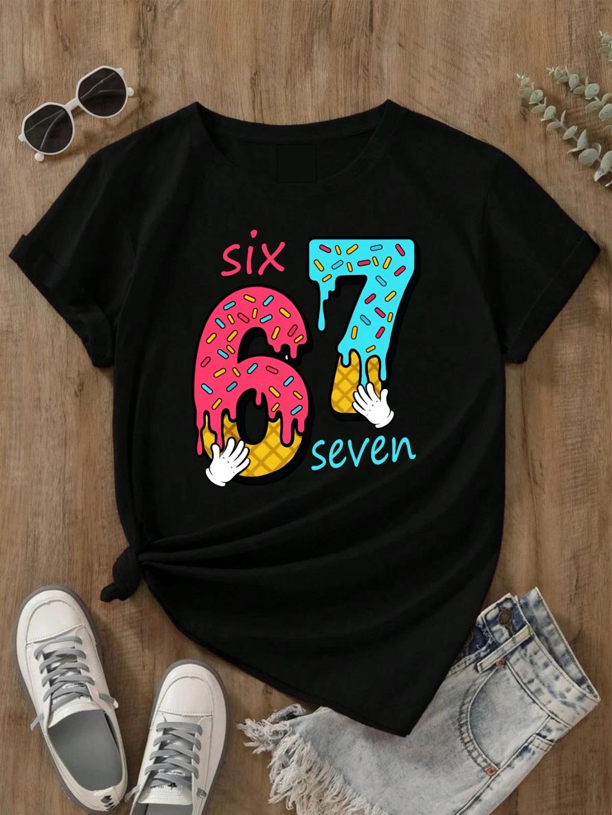 Fun Six Seven 6 7 Birthday Kids T- Shirt Boys Girls Celebration Pop Art Tee Top 4XL