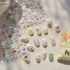 Tomoni New 5D Summer Party Nail Art Stickers Kitchen White Rabbit Nail Supplies Nail Decals Cartoon Cat Stickers Press On Nails