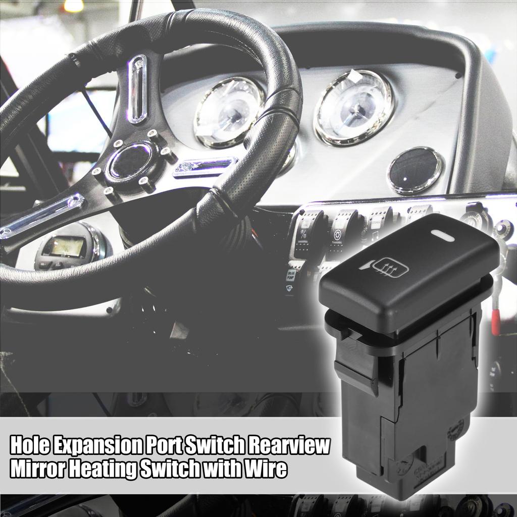 X AUTOHAUX Toyota Compatible Alphard ANH10 Hole Expansion Port Switch Rear View Mirror Heating Switch with Wire 1 Set