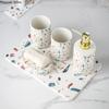 Bathroom Accessories Nordic Light Luxury Terrazzo Pattern Ceramic Lotion Bottle Algae Mud Pad Mouthwash Cup Bathroom Decoration