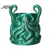 Retro Ocean Theme Decor 3D Printed Octopus Planter, Artistic Coastal Plant Pot, Decorative Environmentally Friendly Holder Container for Cactus,