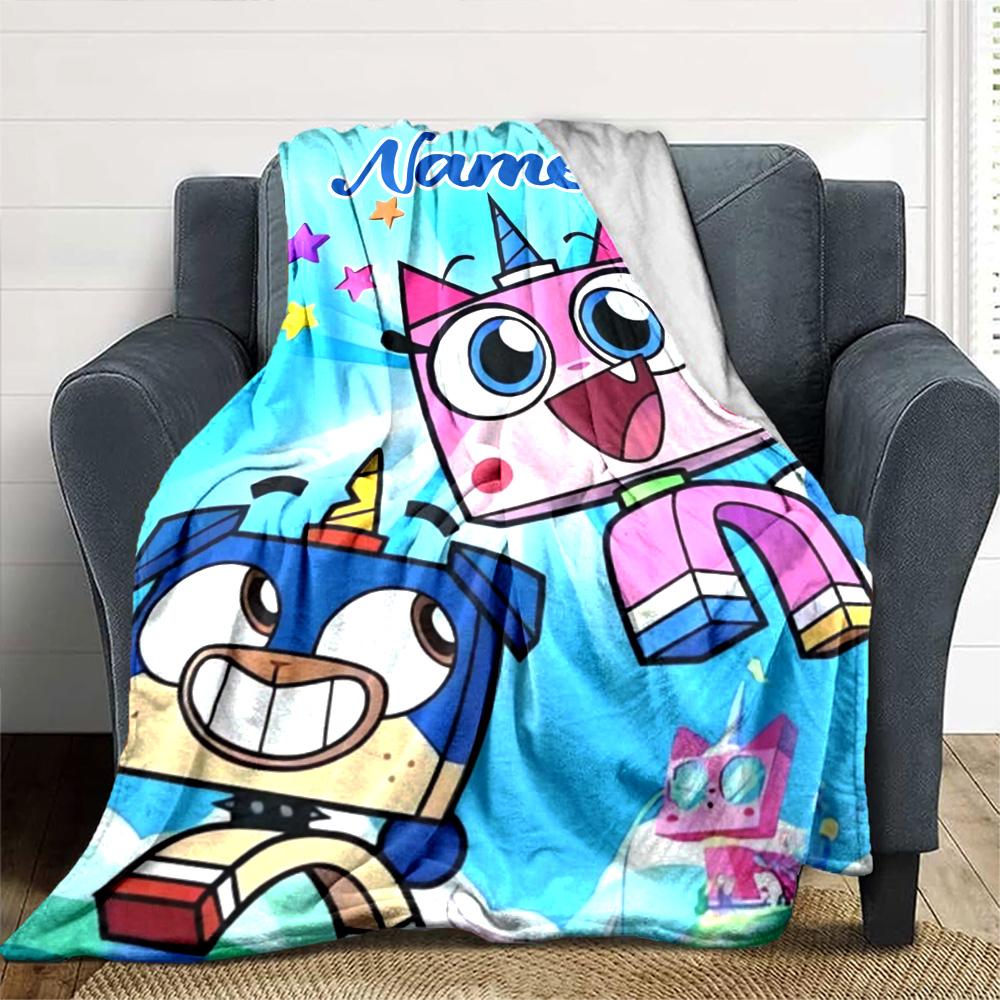Customiz Name Personality UniKitty Blanket Soft &Warm Sofa Office Bed Travel Lunch Break Blanket, Gift Suitable All Seasons