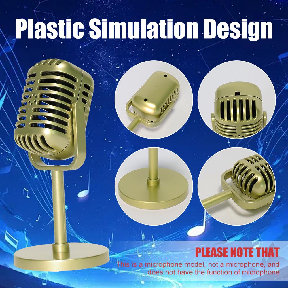 Retro mikrofonní rekvizita Klasický plastový mikrofon Párty laskavosti Živé vystoupení Bytová dekorace Ozdoby