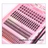 Soft PBT Material Individual Lash Clusters Mixed Length Peacock Fish Lashes  For Beginner