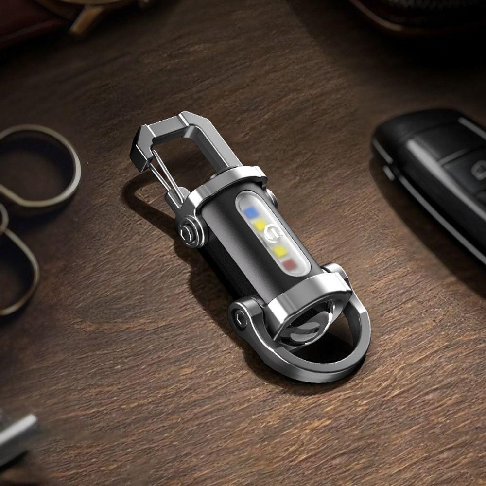 Mini Keychain Flashlights Portable Work Light with Red&Blue Light LED Torch  for Searching Hiking