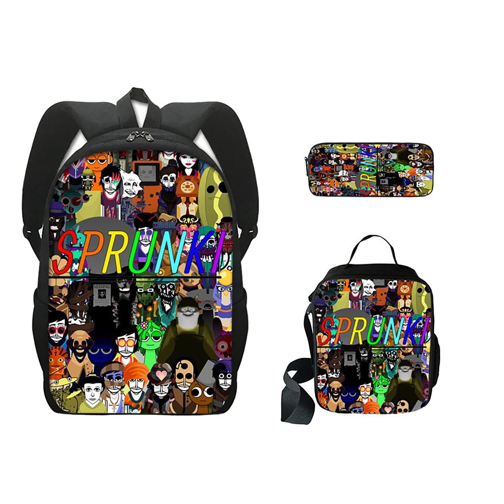 Girls Backpack Primary School Student Backpack Printed Children's Bag Shoulder Bag Pencil Case Three-piece Set