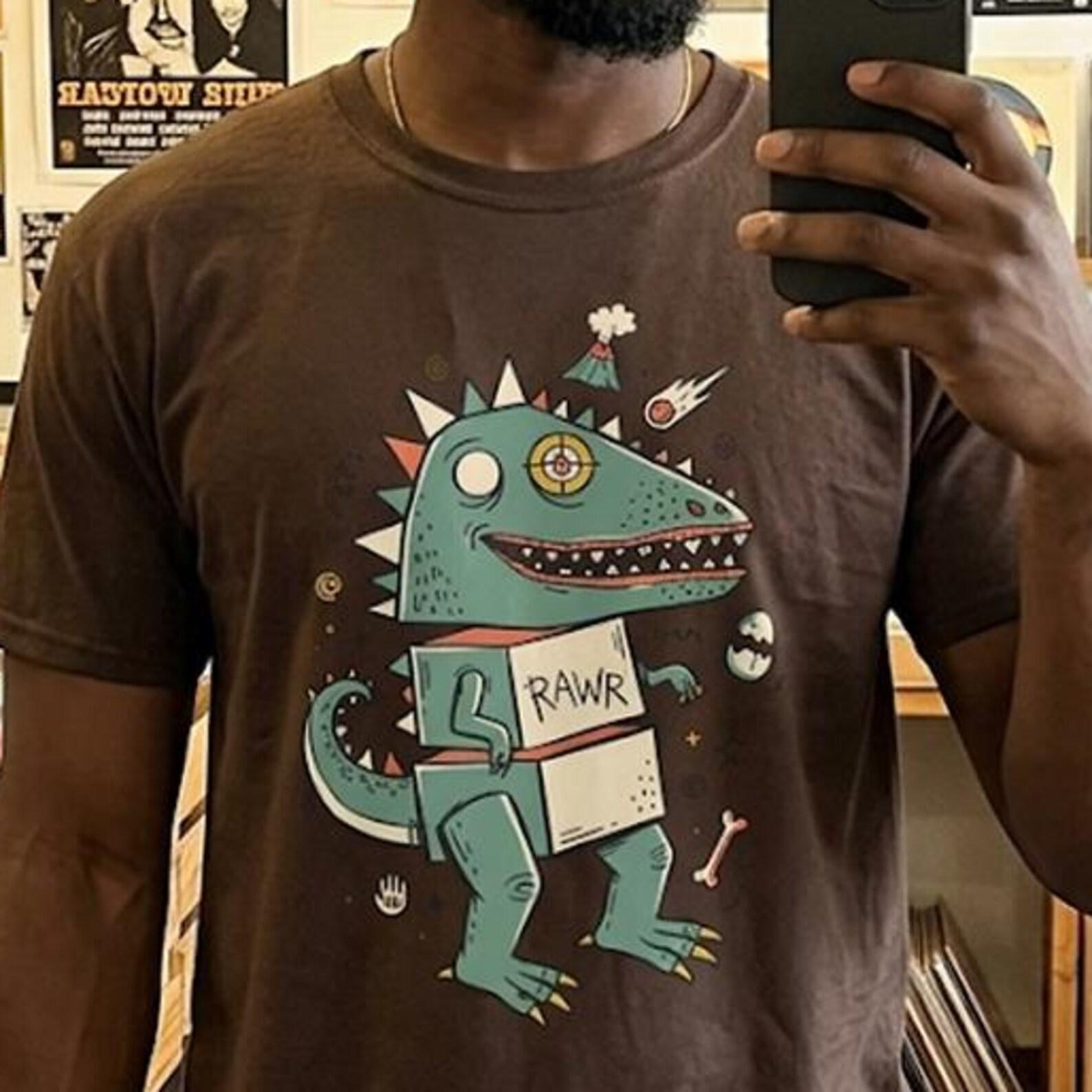 Funny RAWR T-Rex Shirt | Retro Dinosaur Graphic Tee, Kids Unisex Apparel S