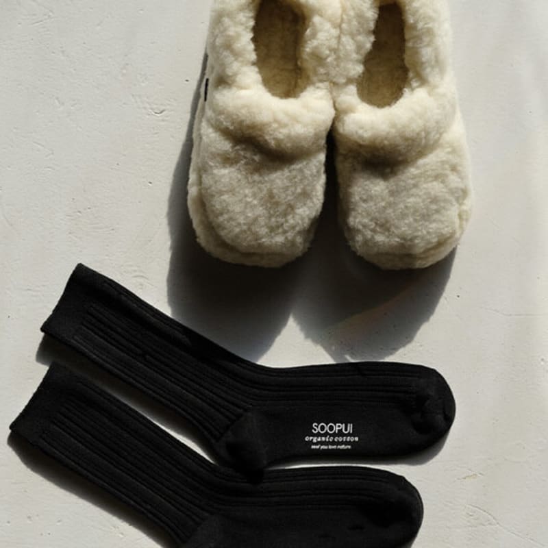 SOOPUI Organic Cotton Socks In black_Organic Cotton Socks In Black