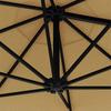 Wall Mounted Sun Umbrella with LEDs 300 cm Taupe