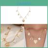 Cross Heart Drop Necklace With Gold Electroplating For Casual Womens Style