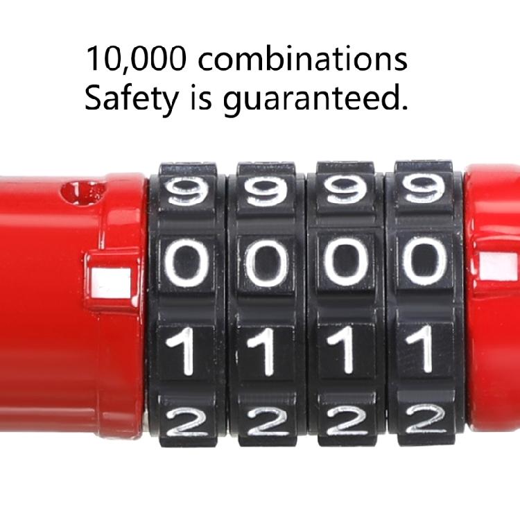 Durability Bike Lock Rusts Resistant Bicycles Lock Multifunction 4 Digits Lock for Bicycles Electric Bike