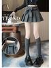 Design-Inspired High-Waisted Academic Pleated Mini Skirt with Bow Tie Strap for Women - Versatile, Anti-Exposure, Slimming